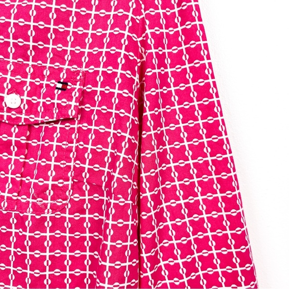 Tommy Hilfiger Long Sleeve Pink & White Patterned Button-Up - Picture 2 of 10
